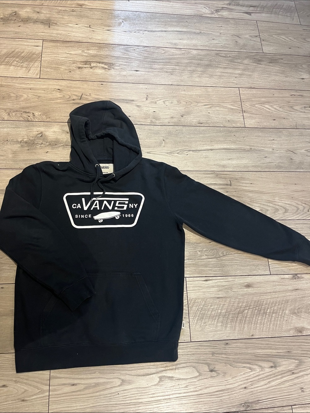 Vans Black Hoodie with White Logo - Men's